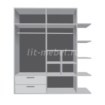 Шкаф-купе "Ольха" с боковыми полками